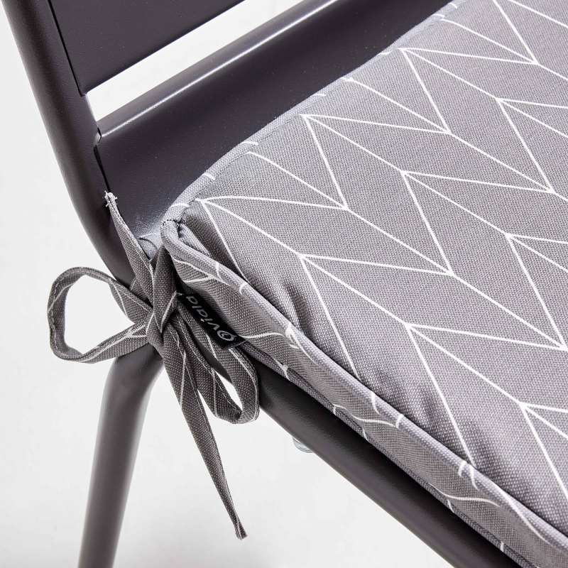 Lote de 4 cojines de silla de exterior con estampados 40 x 40 cm