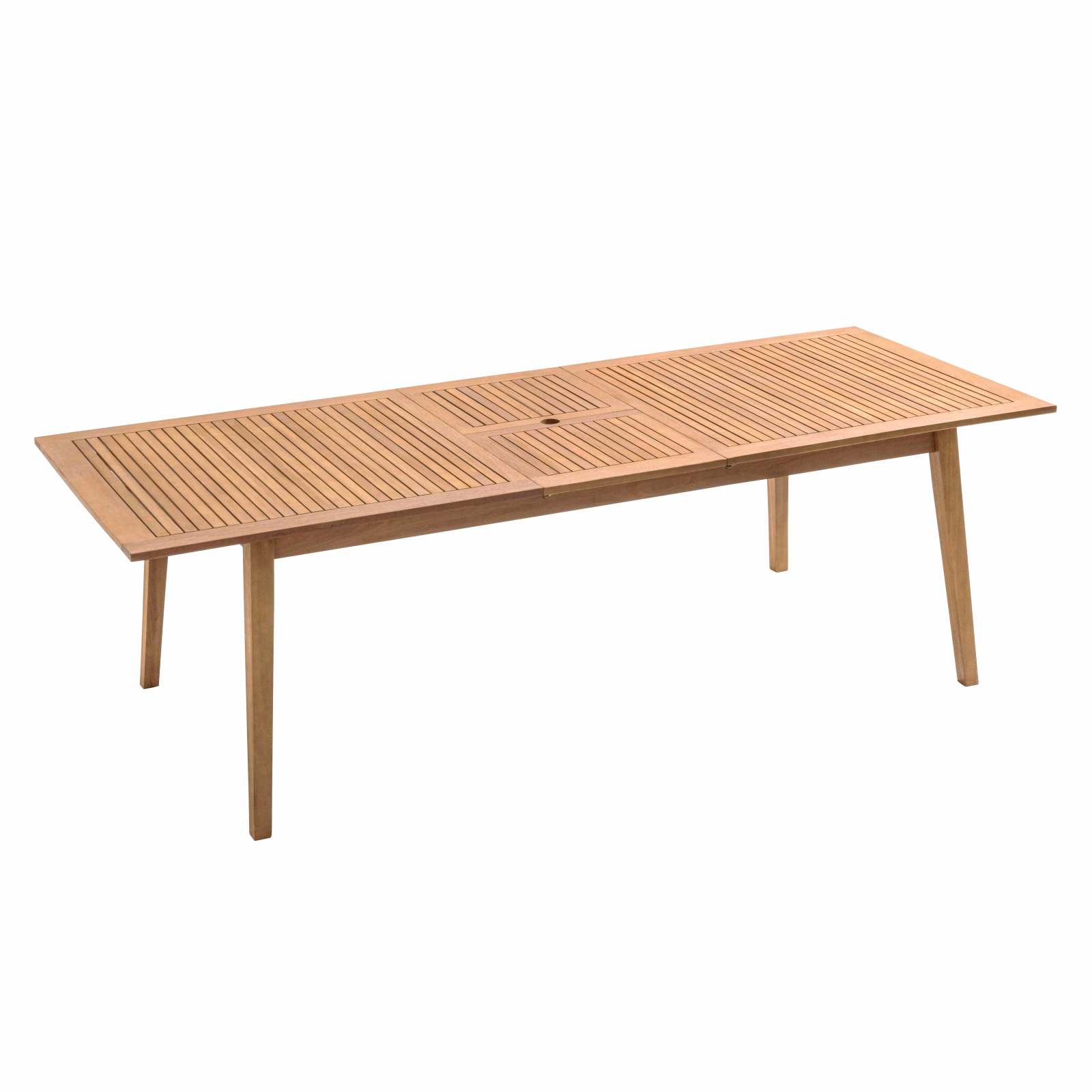 Mesa de jardín de madera extensible 200/250 cm con 6 sillas y 2 sillas con reposabrazos