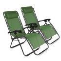 Lote de 2 sillones de relax plegables, reclinable 2 posiciones