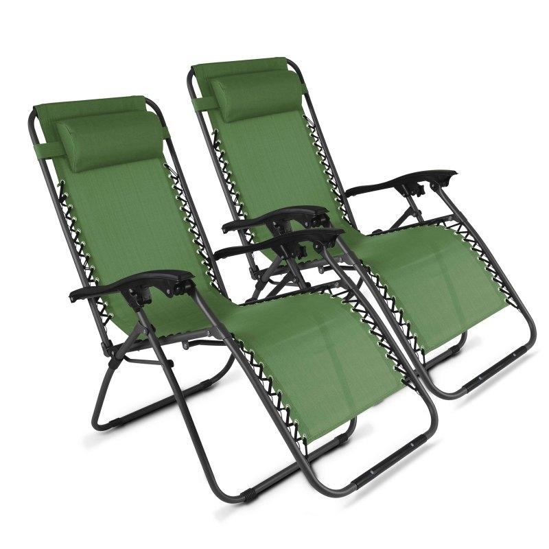 Lote de 2 sillones de relax plegables, reclinable 2 posiciones