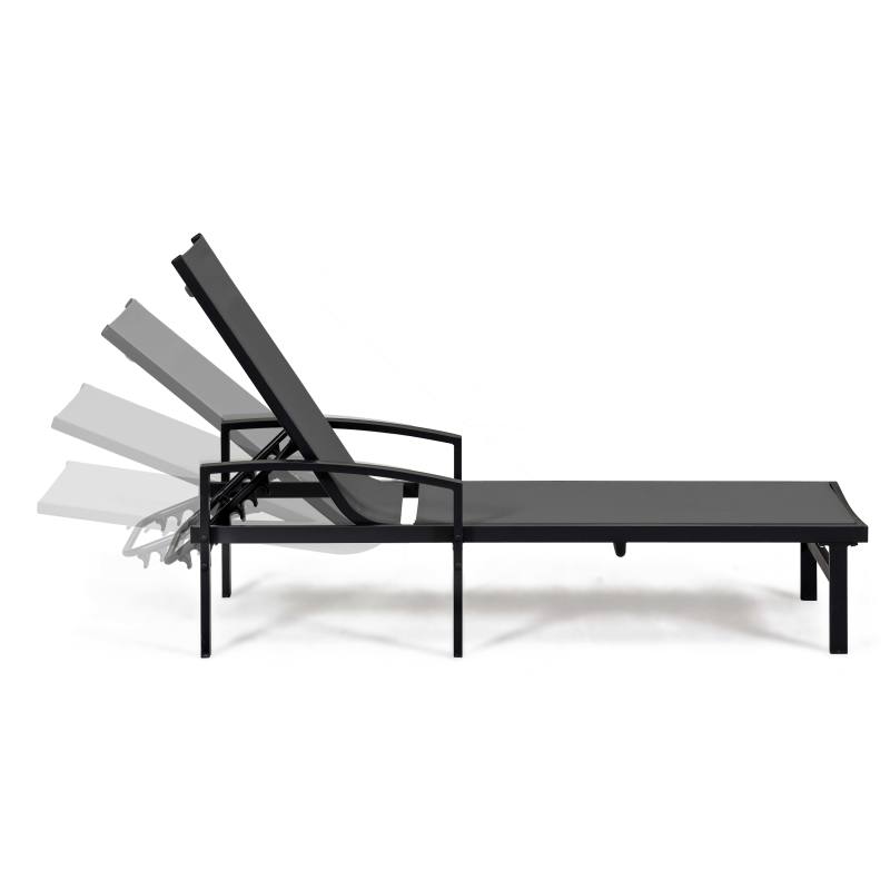 Lote de 2 tumbonas con reposabrazos, reclinables 5 posiciones