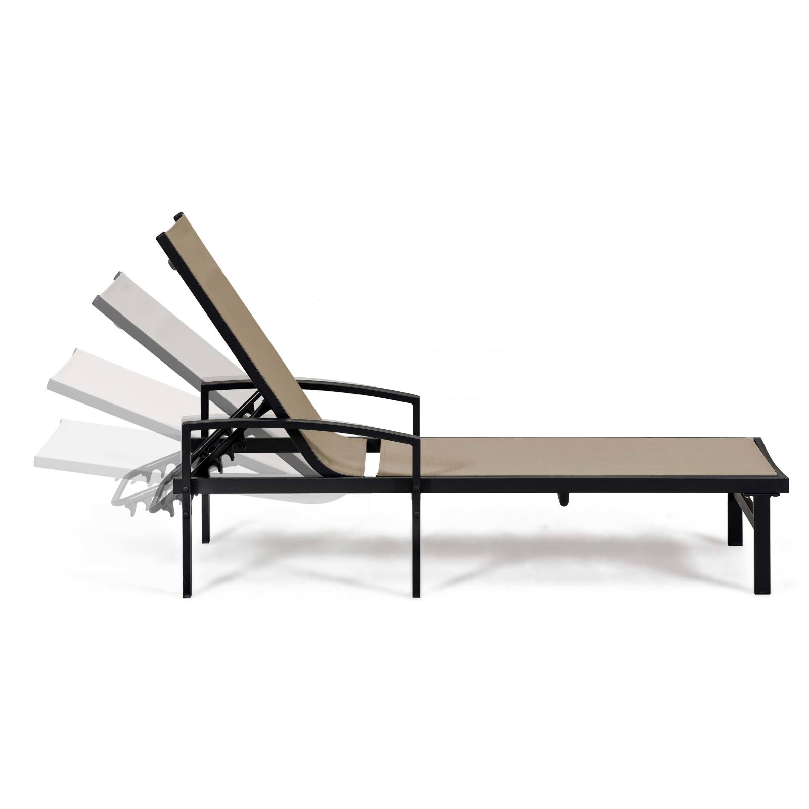 Lote de 2 tumbonas con reposabrazos, reclinables 5 posiciones