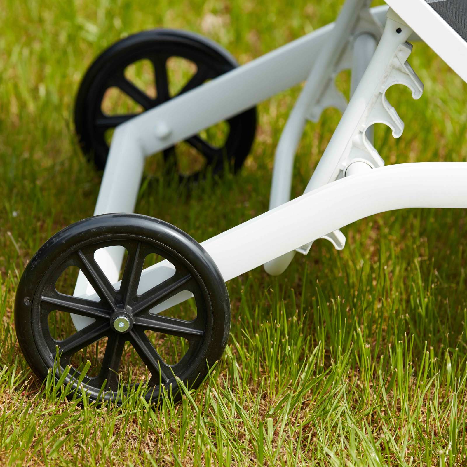 Lote de 2 tumbonas de aluminio con ruedas, reclinables 4 posiciones