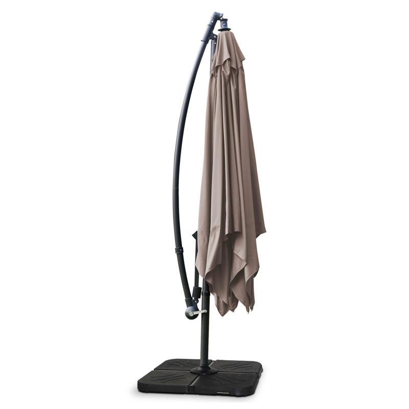 Conjunto de sombrilla colgante inclinable (3 x 3 m) y 4 losas lastradas