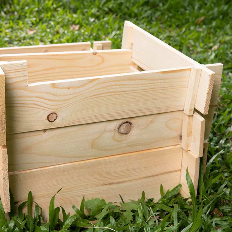 Huerto de suelo con niveles 5 compartimentos 93 x 93 x 36 cm