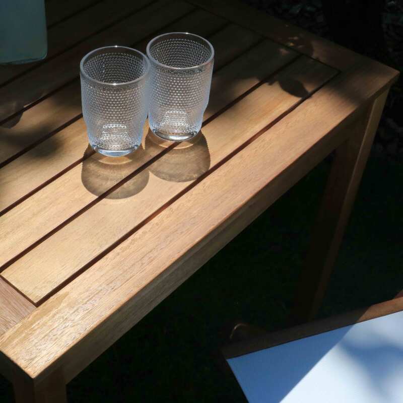 Mesa de jardín cuadrada de eucalipto 70 x 70 x 76 cm (2/7)