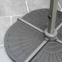 Conjunto de sombrilla colgante rectangular orientable a 360° (2 x 3 m) + 4 losas lastradas