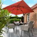 Conjunto de sombrilla colgante inclinable cuadrado (3 x 3 m) + 4 losas lastradas