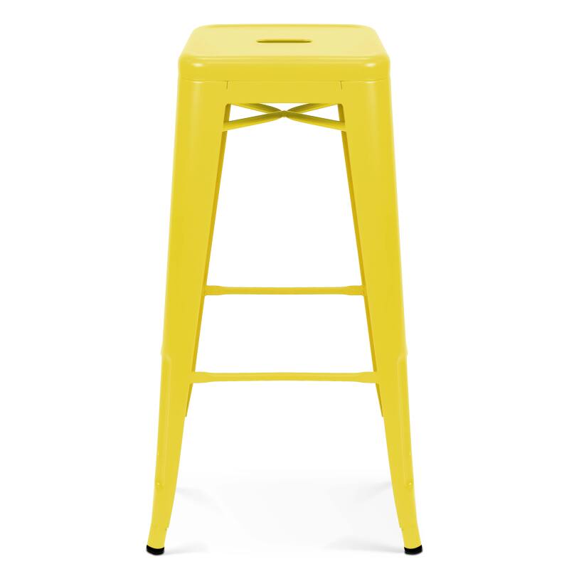 Conjunto de 4 taburetes de jardín de metal mate (2/5)