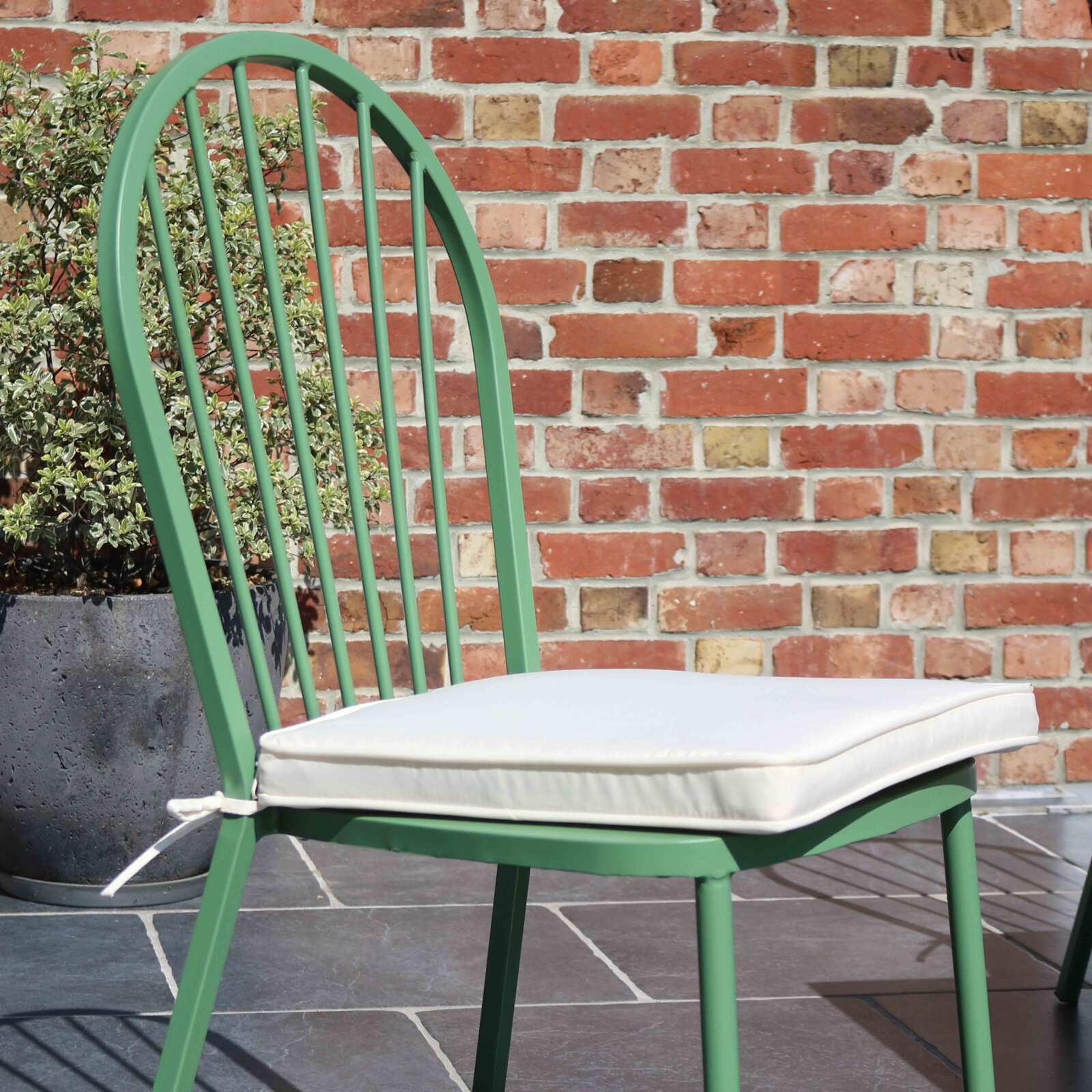 Lote de 4 cojines de silla de exterior lisos 40 x 40 cm