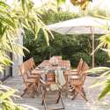 Conjunto de sombrilla colgante inclinable cuadrado (3 x 3 m) + 4 losas lastradas