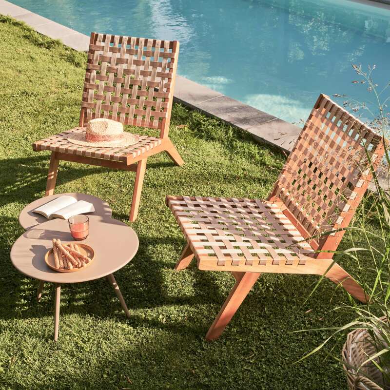 Mesas nido de jardín redondas Ø50 x 34 cm y Ø40 x 29,5 cm (2/6)