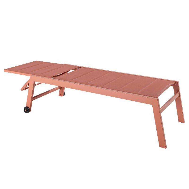 Lote de 2 tumbonas con ruedas, reclinables 5 posiciones (2/7)