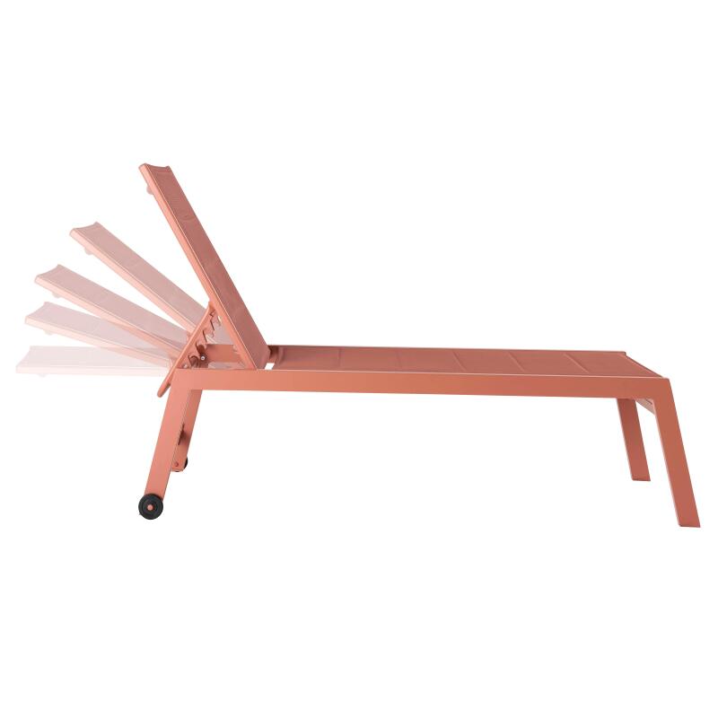 Lote de 2 tumbonas con ruedas, reclinables 5 posiciones (3/7)