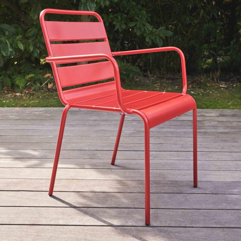 Silla de jardín de metal con reposabrazos - Lifestyle