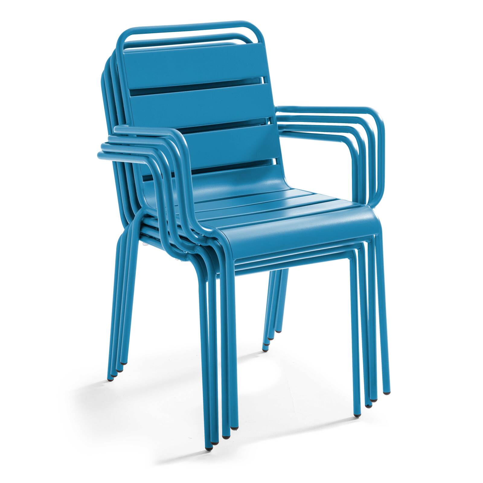 Silla  de metal con reposabrazos