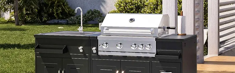 cocina de exterior compacta con 2 módulos