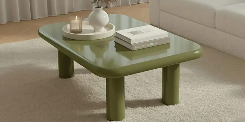 Mesa de centro compacta cuadrada para espacios pequeños