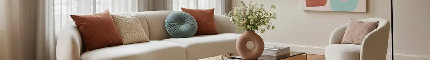 sofá de 3 plazas en tela beige