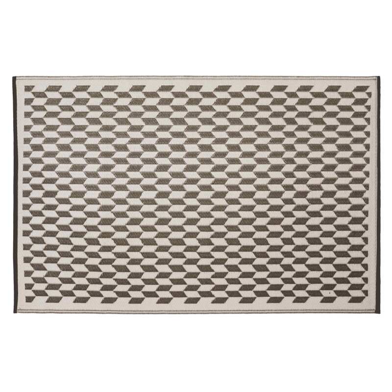 Alfombra rectangular de exterior con patrones trenzados de doble cara en polipropileno