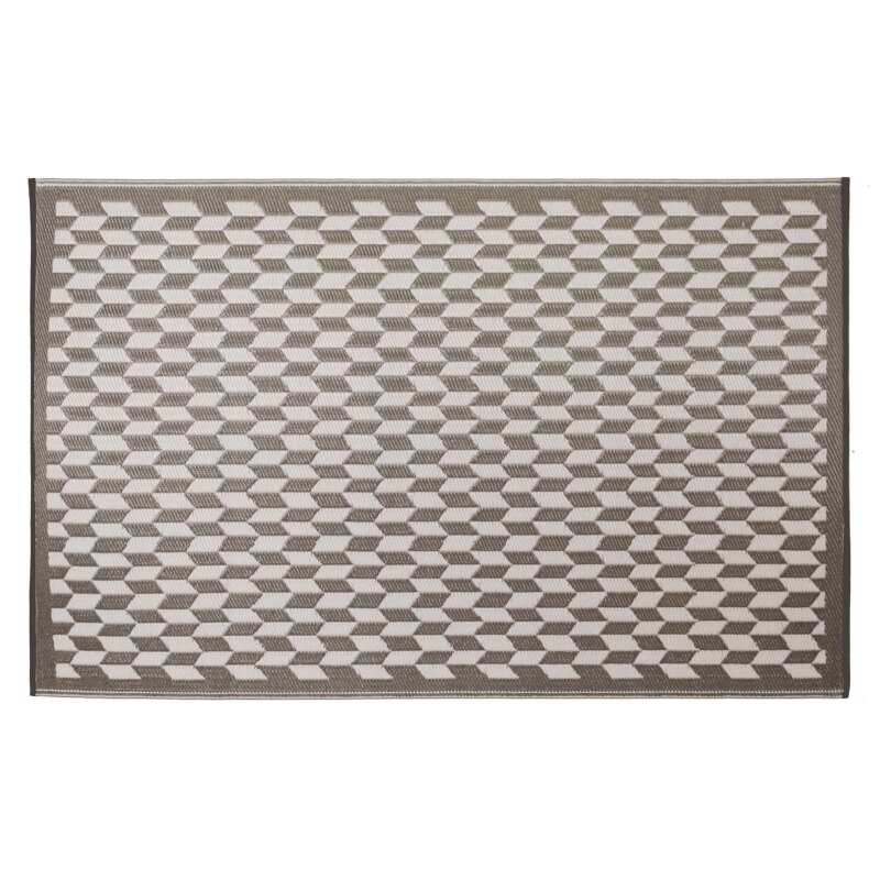 Alfombra rectangular de exterior con patrones trenzados de doble cara en polipropileno