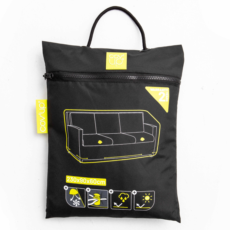Funda de sofá de exterior negra 230 x 90 x 60 cm (3/7)