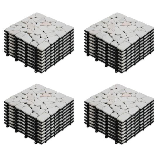 Losas para jardín encajables en cantos rodados de mármol (30x30x2,5 cm) - Vendidas por lote | Oviala