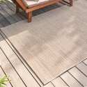 Alfombra de exterior beige con estampado tejido rectangular - Lifestyle