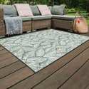 Alfombra de exterior con estampado floral reversible rectangular - Lifestyle