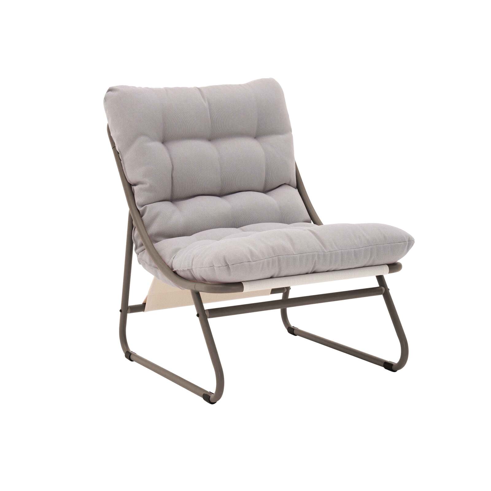 Mueble de jardín metálico de 4 plazas con 1 sofá, 2 sillones y mesa de centro.