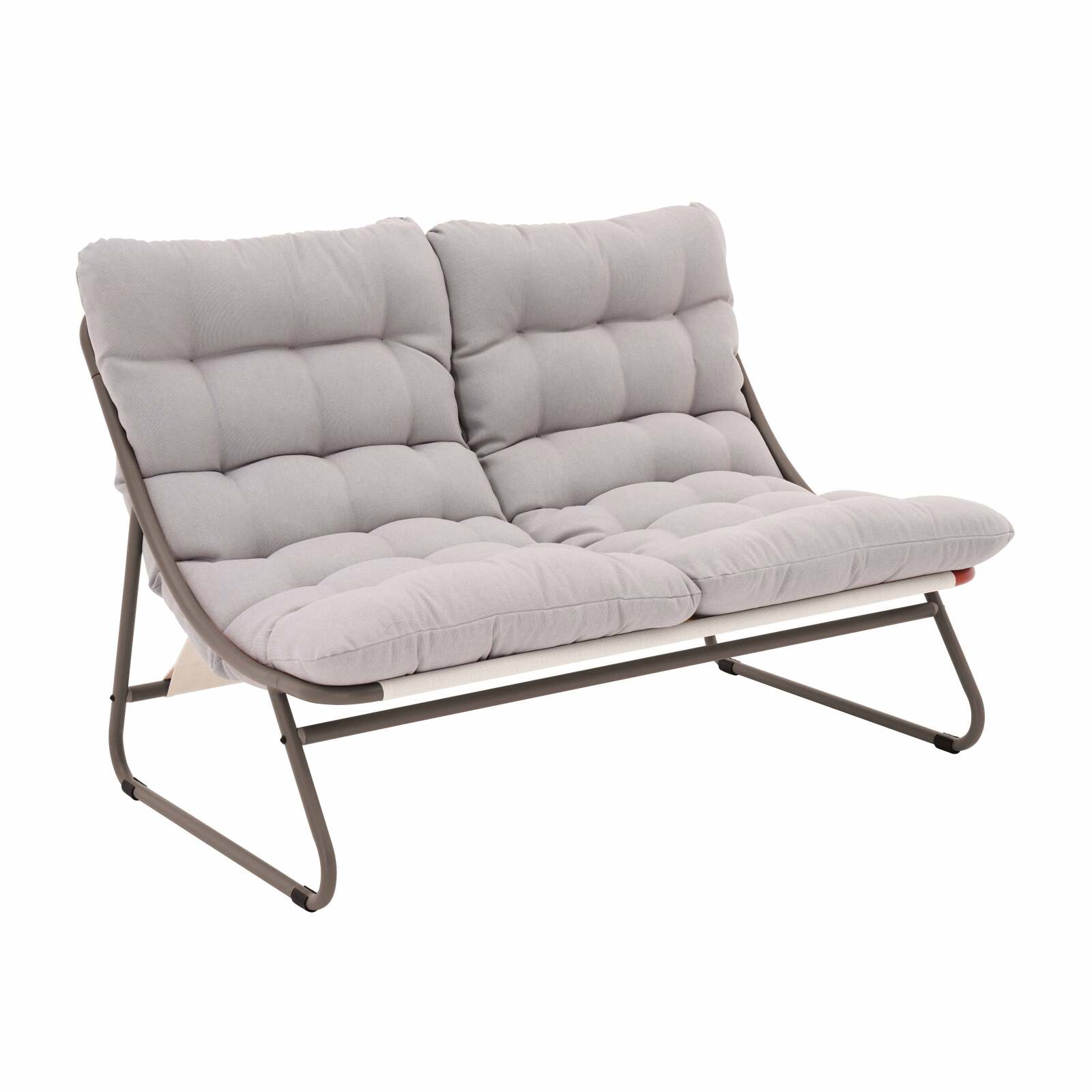 Mueble de jardín metálico de 4 plazas con 1 sofá, 2 sillones y mesa de centro.