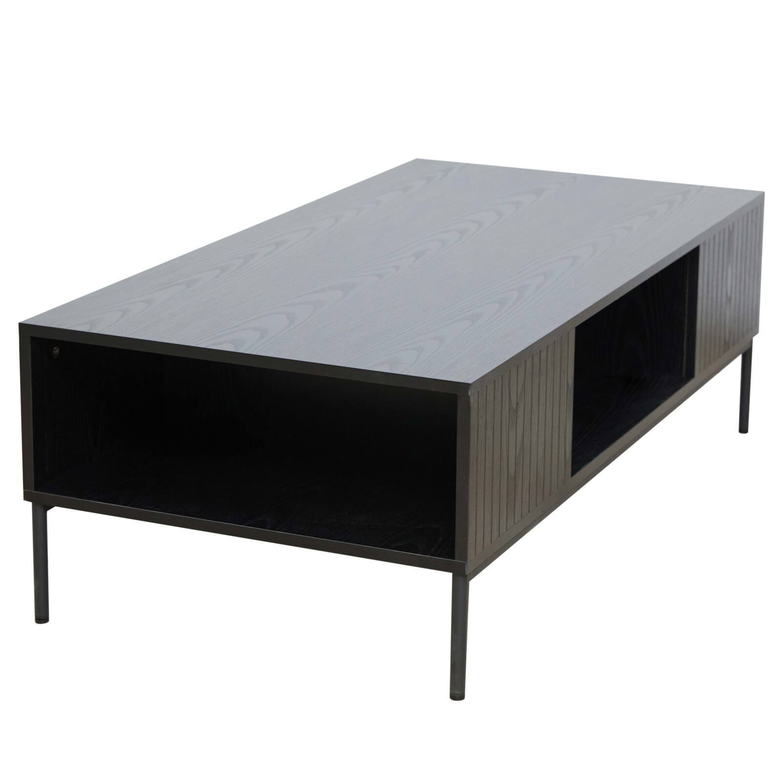Mesa de centro de acero y MDF con decoración en melamina 150 cm