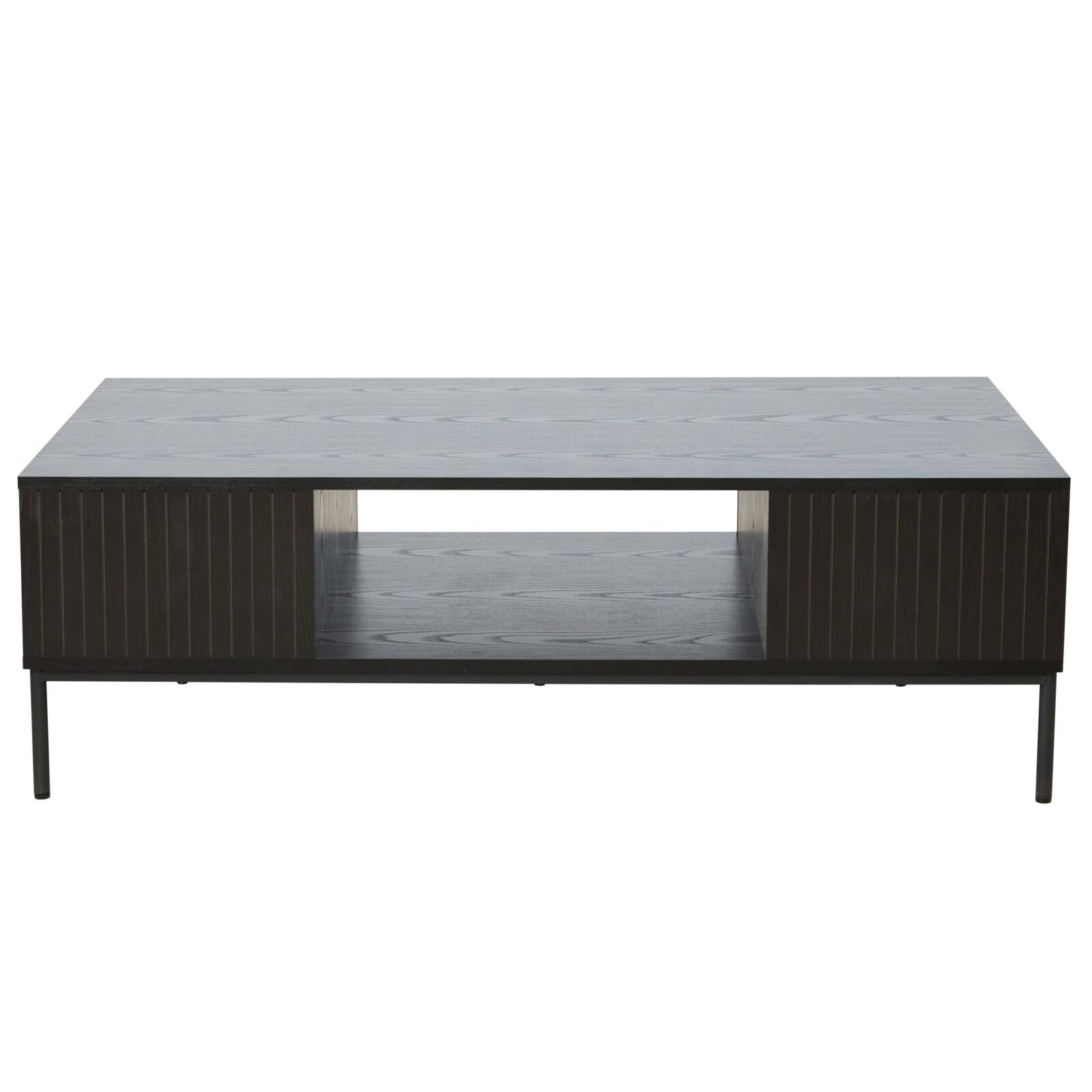 Mesa de centro de acero y MDF con decoración en melamina 150 cm