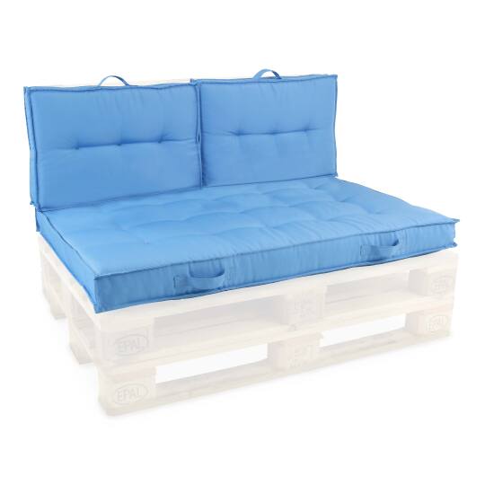 Cojines de exterior para palé acolchados (respaldo + asiento) | Oviala