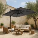 Parasol excéntrico 4x3 m rectangular inclinable y giratorio 360° - Lifestyle