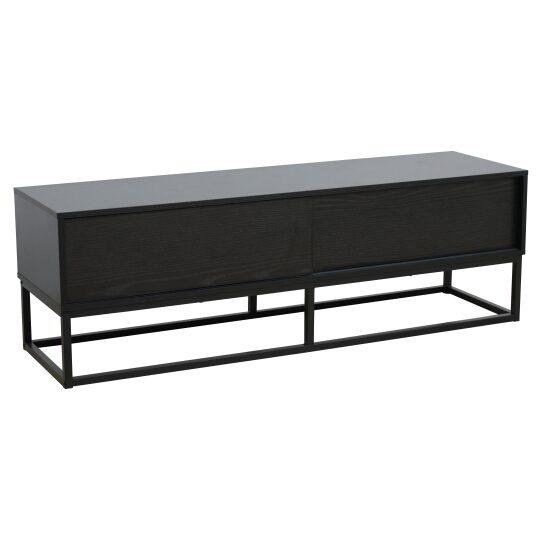 Mueble TV negro 140 cm de efecto madera