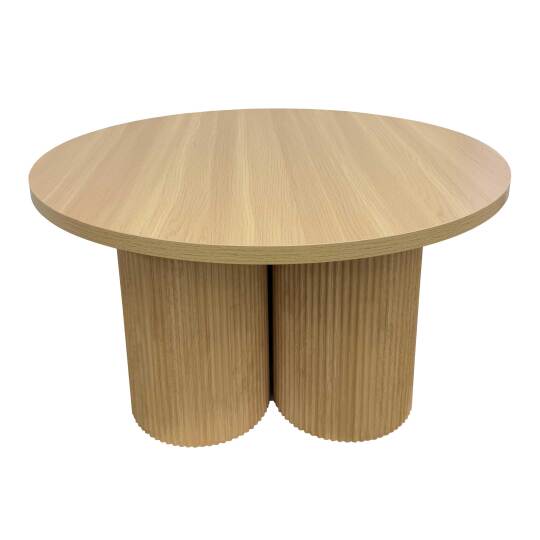 Mesa de centro efecto madera redonda  Ø80 x 45 cm