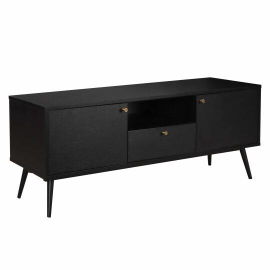 Mueble de TV efecto madera negra de 150 cm design