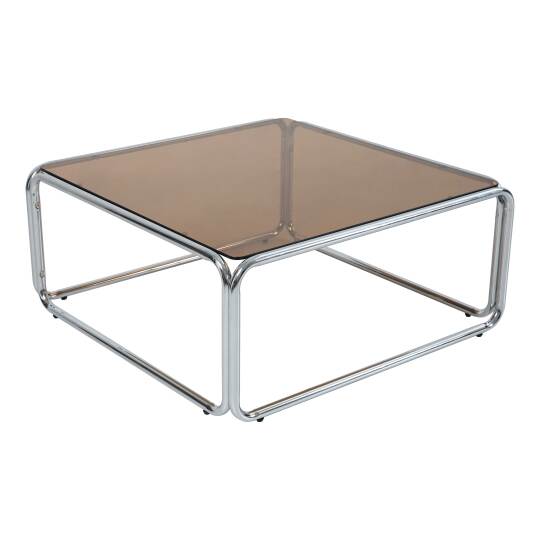 Mesa de centro de cristal templado cuadrada 90x90 cm | Oviala