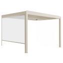 Pérgola bioclimática 4x3 m adosada motorizada en aluminio crema con iluminación LED y con toldo