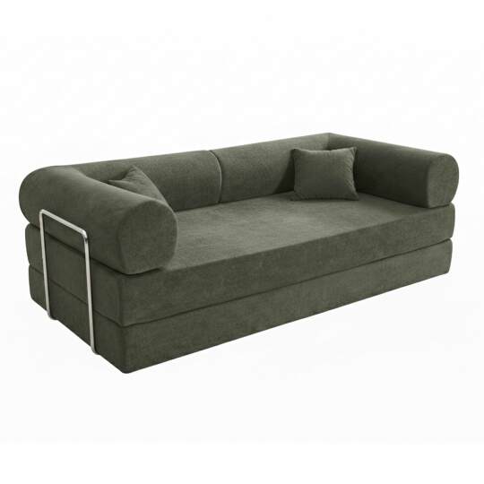 Sofá cama 2 plazas de tela con cojines