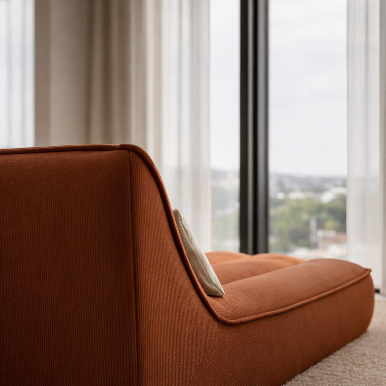 Chaise longue de tela para sofá modular