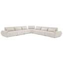Sofá modular esquinero de 7 plazas de tela con cojines