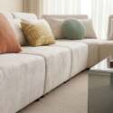 Sofá modular esquinero de 7 plazas de tela con cojines
