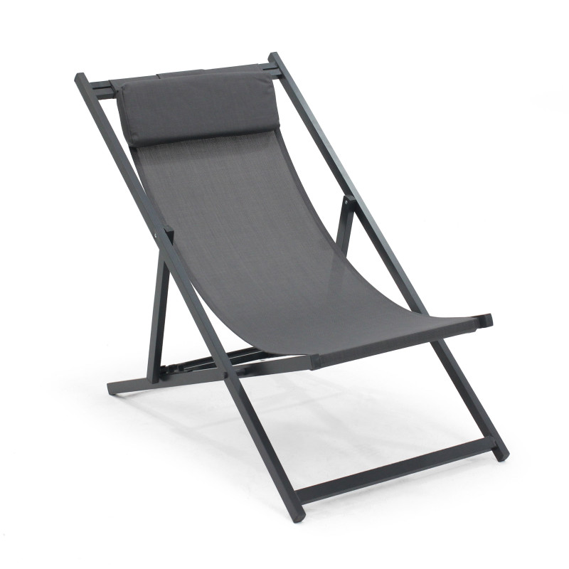 Lote de 2 hamacas plegables de aluminio reclinables en 4 posiciones (3/5)