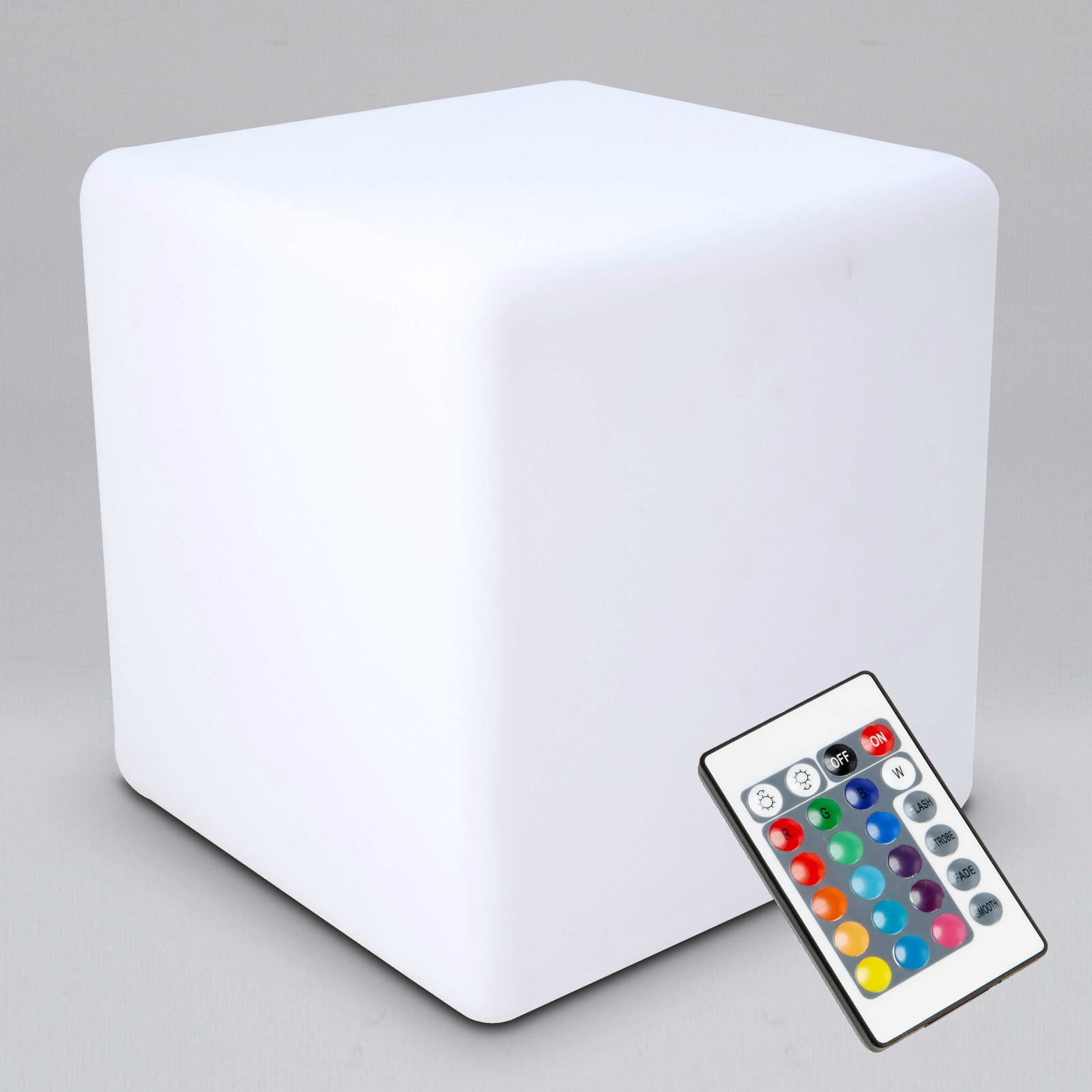 Cubo LED multicolor con mando 43 cm
