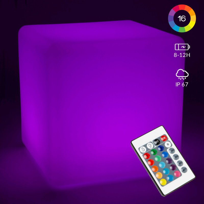 Cubo LED multicolor con mando 43 cm (2/3)