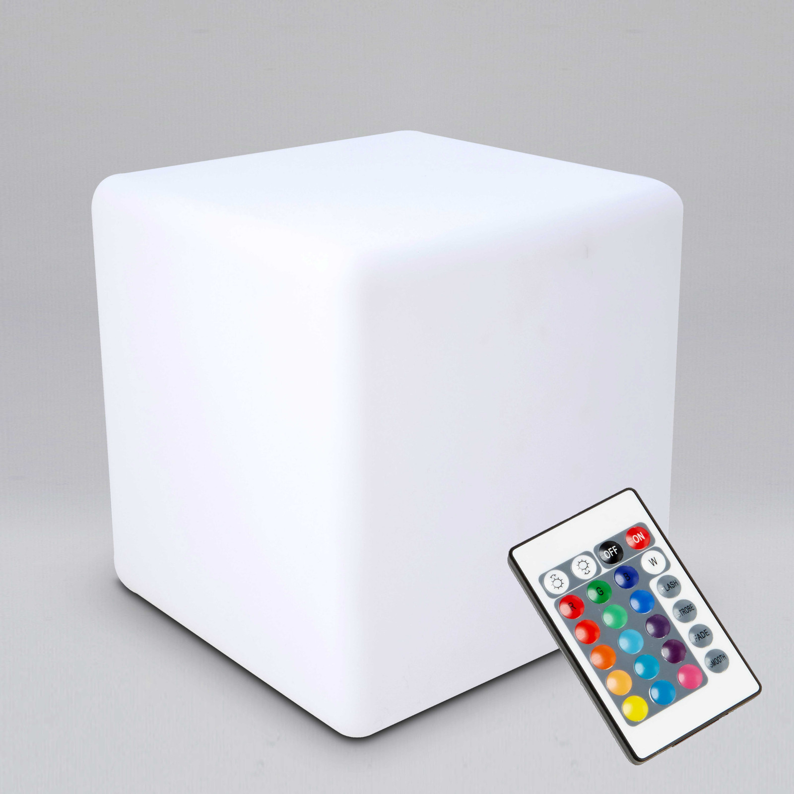 Cubo LED multicolor con mando 30 cm