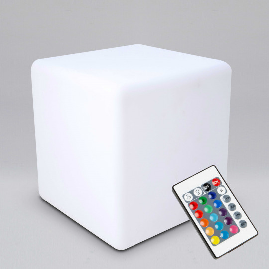 Cubo LED multicolor con mando 30 cm