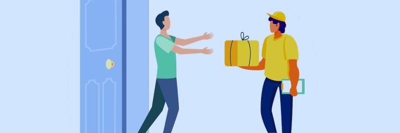 Ilustración de entrega de paquetes
